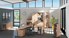 PC-Schreibtisch links feste Hhe, 1800x1000x720, Wei/Silber