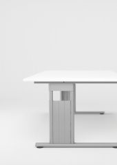 PC-Schreibtisch links feste Hhe, 1800x1000x720, Wei/Silber
