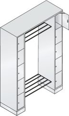 C+P Offene Garderobe Serie 8070, H1950xB1430xT480mm