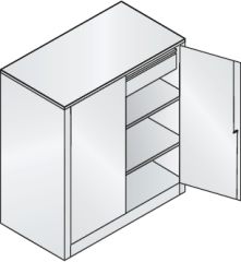 C+P Stahl-Flgeltrenschrank Serie 89, H1000xB100xT500mm