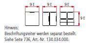 Lista Einsatzksten, Fronthhe 100,125 mm, 100.081.000