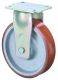 Schwerlastrolle RR110.C10.080, Produkttyp: Bockrollen, Befestigung: Anschraubplatte,  Schraubloch: 10 mm, Material/Art des Radkrpers: Guss, Material der Laufflche: Prothane Guss-Polyurethan 95 +/-3 Shore A, Lager: Kugellager,  Rad:  80 mm, Tragkraft: